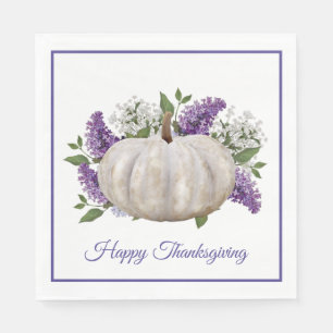 Serviette En Papier Élégant Citrouille blanc Thanksgiving Papier Napki