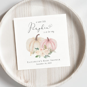 Serviette En Papier Elégant Citrouille Floral Baby Girl Douche