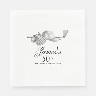 Serviette En Papier Elégant Classic Golf 50e Anniversaire Fête Personn