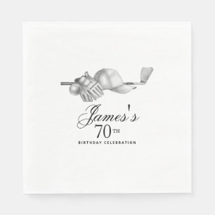 Serviette En Papier Elégant Classic Golf 70e Anniversaire Fête Personn
