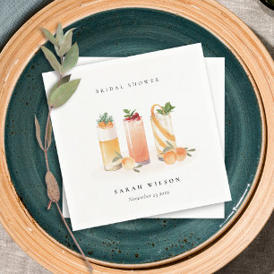 Serviette En Papier Élégant Cocktail Fruit Orange Fête des mariées