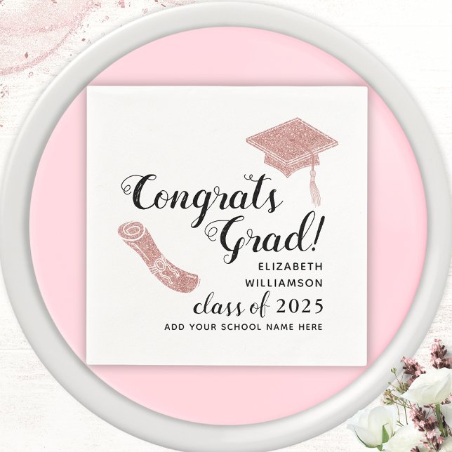 Serviette En Papier Élégant Congrès Classe de fin d'études de 2025 Gra (Créateur téléchargé)