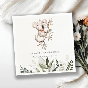 Serviette En Papier Élégant Couché Sleepy Koala Foliage N'importe quel