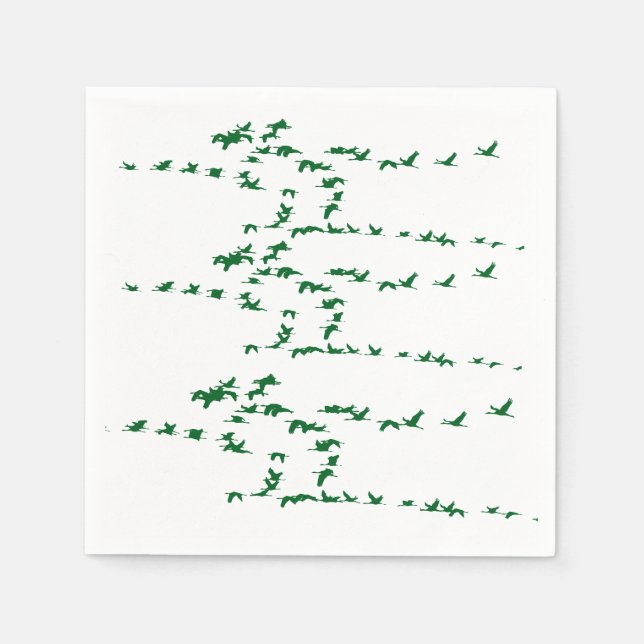 Serviette En Papier Elégant Crane Birds Napkin (Devant)