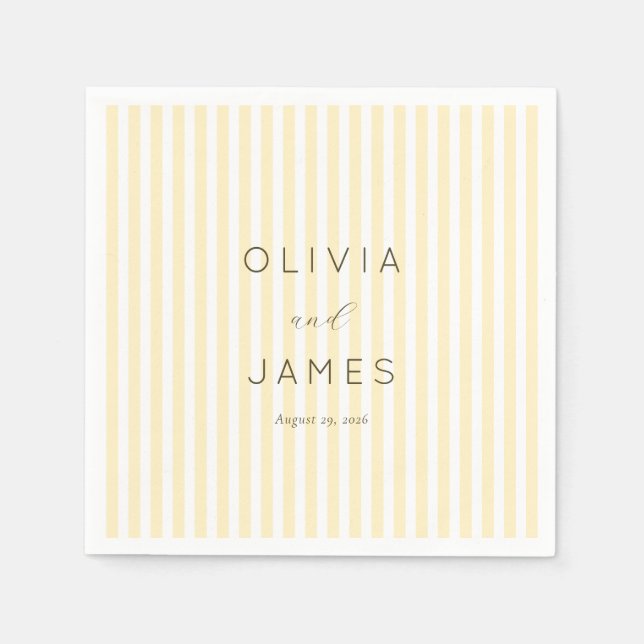 Serviette En Papier Elegant Cream Stripes (Devant)