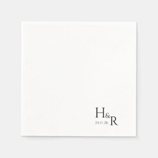 Serviette En Papier Elegant Custom Monogram Wedding Napkins