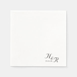 Serviette En Papier Elegant Custom Monogram Wedding Napkins