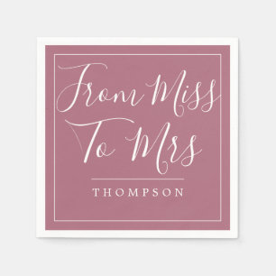 Serviette En Papier Elegant De Miss à Mme Fête des mariées Cassis