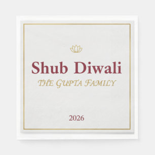 Serviette En Papier Élégant Diya Mandala Happy Diwali Festival Pa