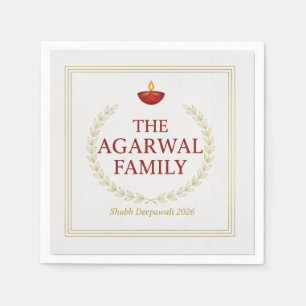 Serviette En Papier Élégant Diya Mandala Happy Diwali Festival Pa
