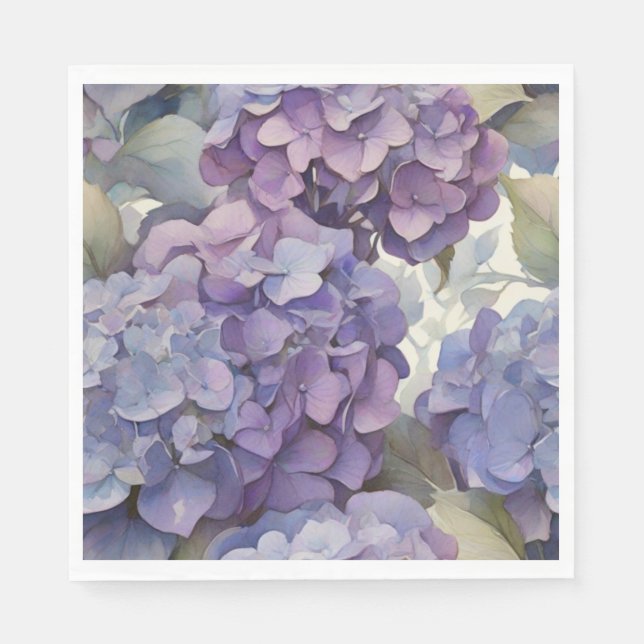 Serviette En Papier élégant doux clair violet floral (Devant)