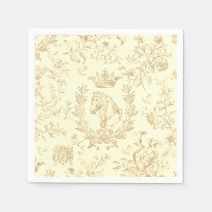Serviette En Papier Élégant, élégant, crème Beige Equestre, Toile