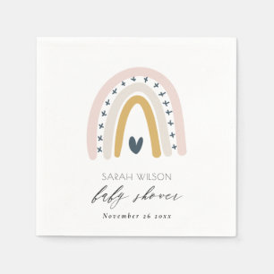 SERVIETTE EN PAPIER ÉLÉGANT ENFANTS BLEU BLUSH RAINBOUR BABY SHOWER CO