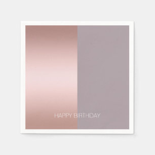 Serviette En Papier Elégant et minimaliste rose or & violet bloc de co