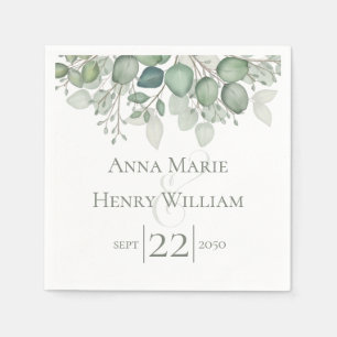 Serviette En Papier Elégant Eucalyptus Feuilles de feuillage