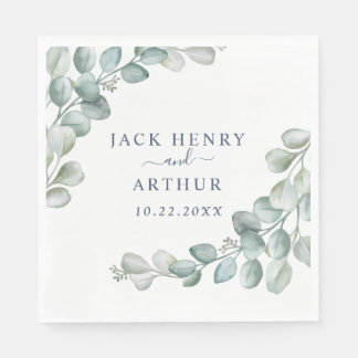 Serviette En Papier Elegant Eucalyptus Greenery Wedding