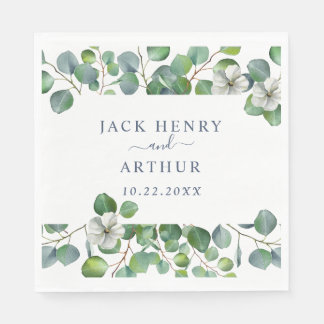 Serviette En Papier Elegant Eucalyptus Greenery Wedding