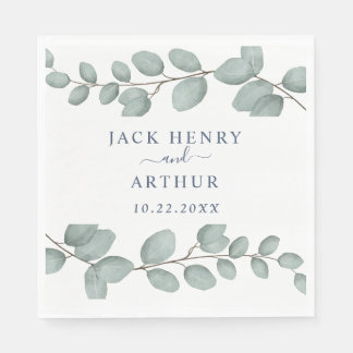 Serviette En Papier Elegant Eucalyptus Greenery Wedding
