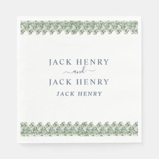 Serviette En Papier Elegant Eucalyptus Greenery Wedding Napkins