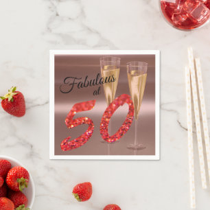 Serviette En Papier Elégant fabuleux à 50 Anniversaire Parties scintil