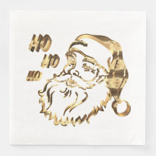 Serviette En Papier Élégant Faux Gold Santa Claus Père Noël