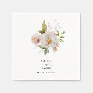 Serviette En Papier Élégant Fleur sauvage Mariage Boho