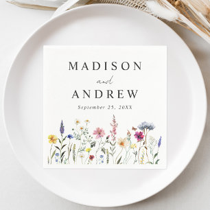 Serviette En Papier Élégant Fleur sauvage Meadow Mariage