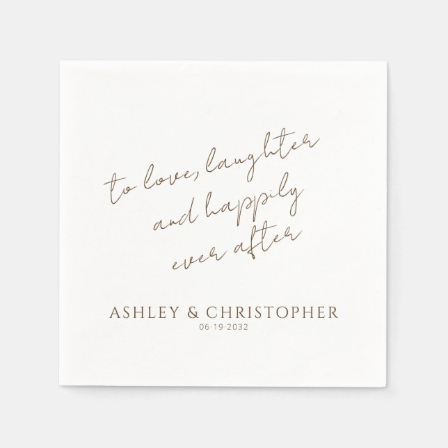 Serviette En Papier Élégant Fleur sauvage moderne blanc & Mariage de b (Devant)