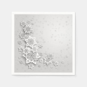 Serviette En Papier Élégant flocon de neige mariage serviettes