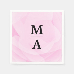 Serviette En Papier Élégant floral simple chic effet marbre rose