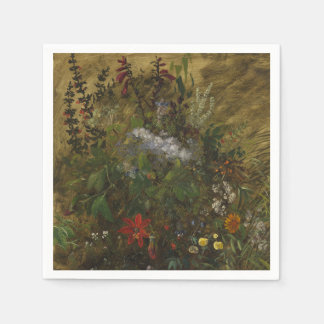 Serviette En Papier Élégant floral sombre vintage 