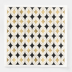 Serviette En Papier Élégant Français Black Gold Classic Glam