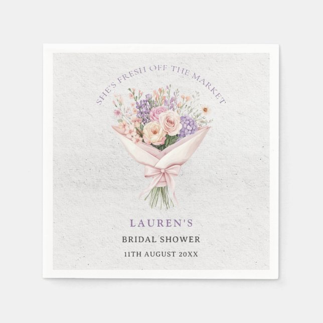 Serviette En Papier Elegant Fresh Off the Market Floral Bridal Shower (Devant)