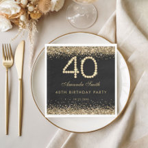 Elegant Gold Diamonds 40th Birthday Party 