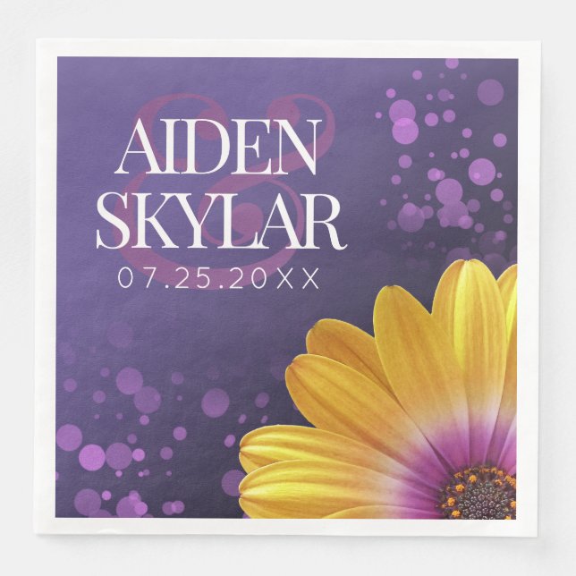 Serviette En Papier Elegant Golden Daisy (Devant)