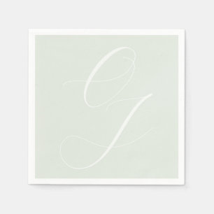 Serviette En Papier Élégant Groom Initiales de mariée, effet bossé