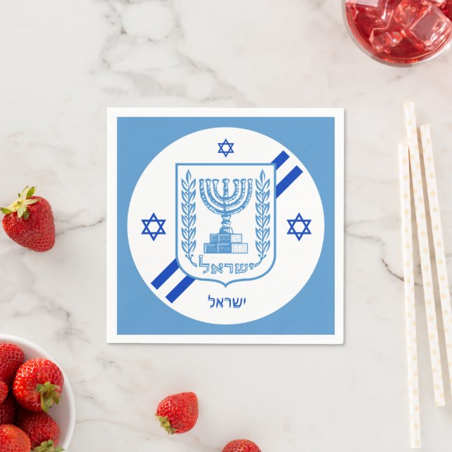 Serviette En Papier Élégant Israel Napkinks & Israel Flag / Party (En situation)