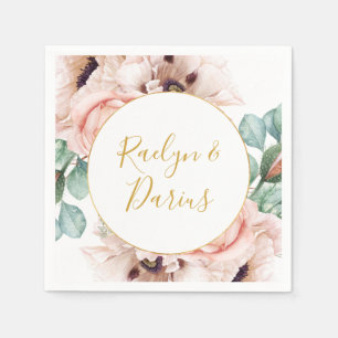 Serviette En Papier Elégant Jardin Floral Blush Napkins Mariage