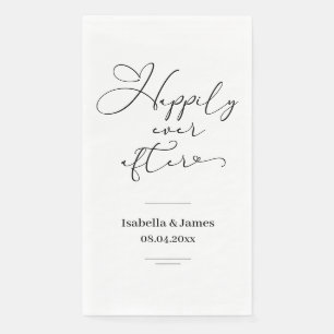 Serviette En Papier Élégant Joyeux Jamais Après Mariage Romantique