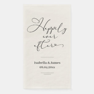 Serviette En Papier Élégant Joyeux Jamais Après Mariage Romantique