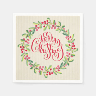 Serviette En Papier Élégant Joyeux Noël