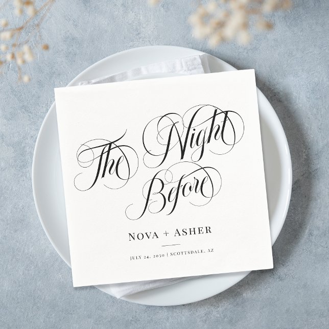 Serviette En Papier Élégant La Nuit Avant Mariage Customisé (Créateur téléchargé)
