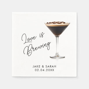 Serviette En Papier Elégant "L'amour brasse" Espresso Martini Thème