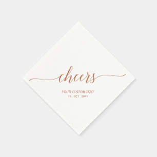 Serviette En Papier Élégant lettrage stylé pour l'événement Cheers