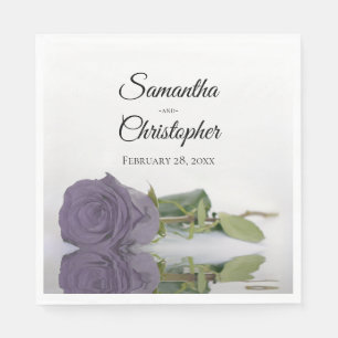 Serviette En Papier Élégant long Stemmed Dusty violet Mariage Rose