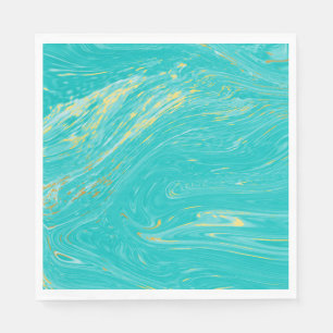 Serviette En Papier Elégant luxe royal Marble Gold Blue design