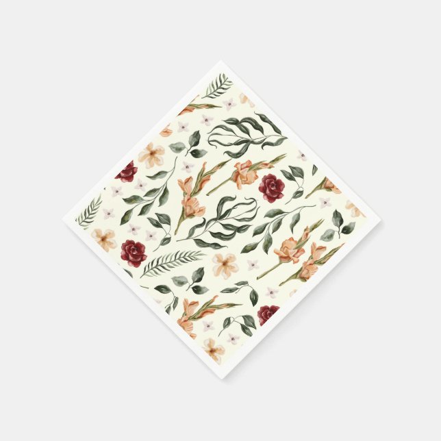 Serviette En Papier Elégant Manoir De Pays | Ranch Floral Mariage (Coin)
