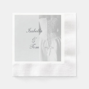 Serviette En Papier Élégant mariage à la dentelle écriture manuscrite