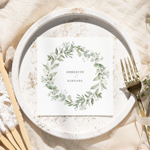 Serviette En Papier Élégant Mariage botanique Napkin