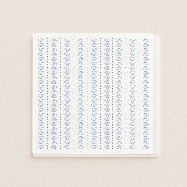 Serviette En Papier Elégant Mariage côtier marin bleu (Créateur téléchargé)
